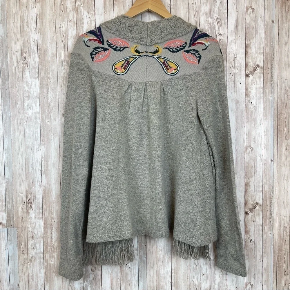 Anthropologie Sleeping On Snow Paisley Open Folklore Cardigan Size Medium Women - Picture 8 of 11